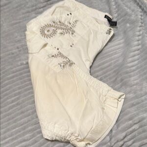 Embellished Cream Pants